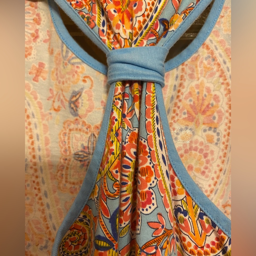 🌸Land’s End Kids Colorful Paisley Sleeveless Dress Size  Medium (10/12) - Picture 4 of 7